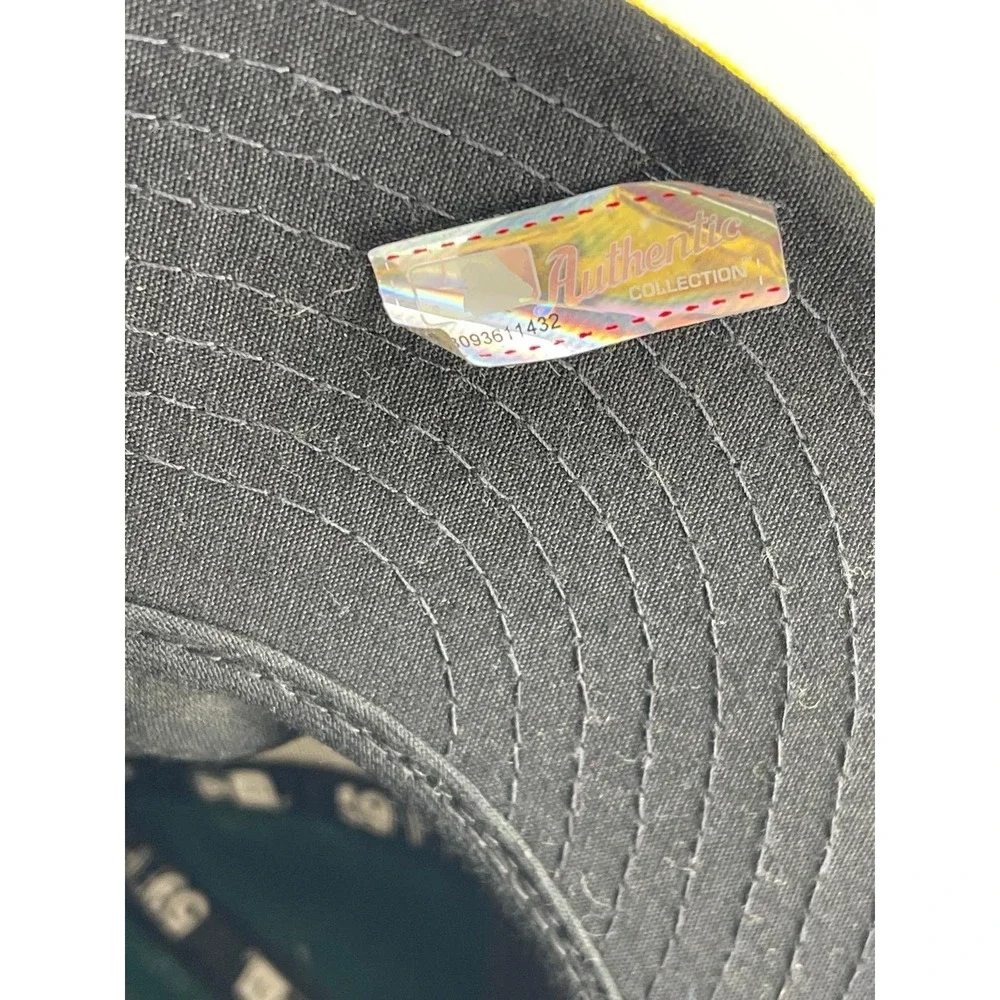 New Era 59FIFTY Oakland Athletics Fitted Hat‎ Green Yellow Size 7 1/4 MLB
